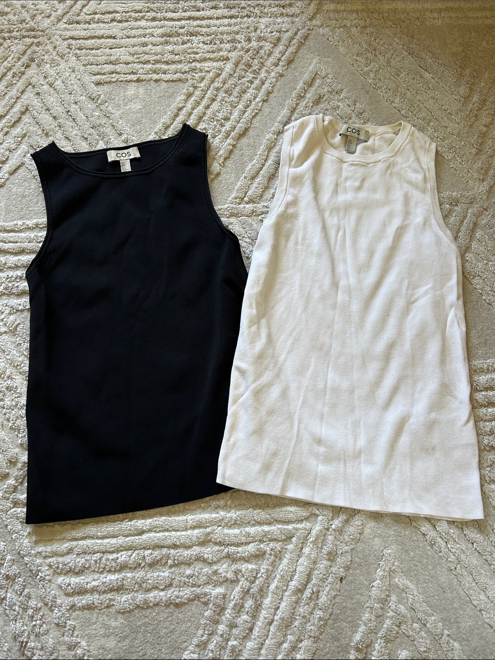 COS Ribbed Sleeveless Tank Duo — Black & White